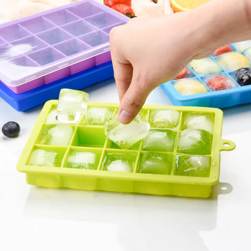 15 Grid Silicone Ice Cube Tray With Lid Ice Cube Silicone Baby Food Supplement Grid Mold Food Grade Creative DIY Square Mold
15 Grid Silicone Ice Cube Tray With Lid Ice Cube Silicone Baby Food Supplement Grid Mold Food Grade Creative DIY Square Mold