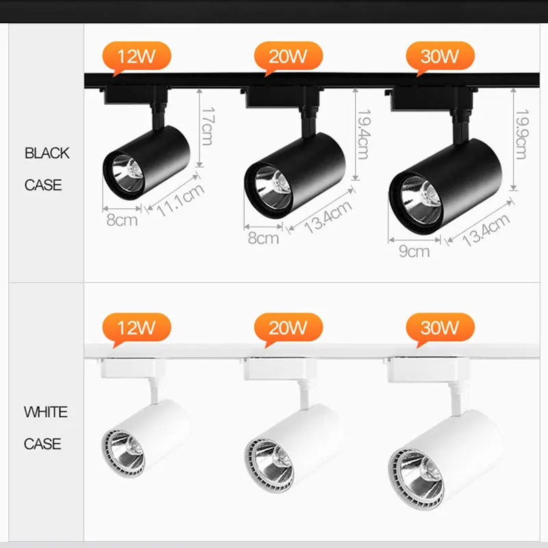 LED Track Light 12W 20W 30W COB Rail Spotlights Lamp Leds Tracking Fixture Spot Lights Bulb for Store Shop Mall Exhibition | Лампы и