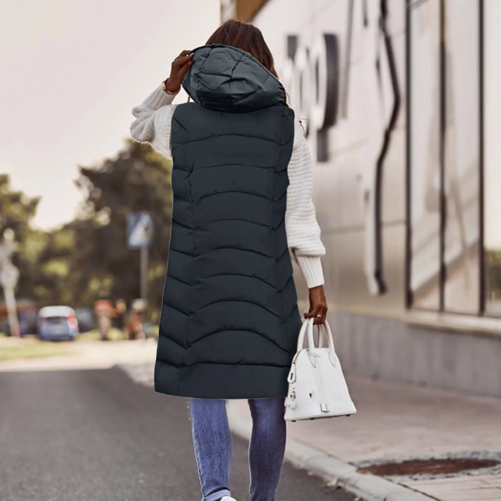Оптовая продажа длинные жилеты для женщин новинка 2022 осенне-зимнее теплое пальто