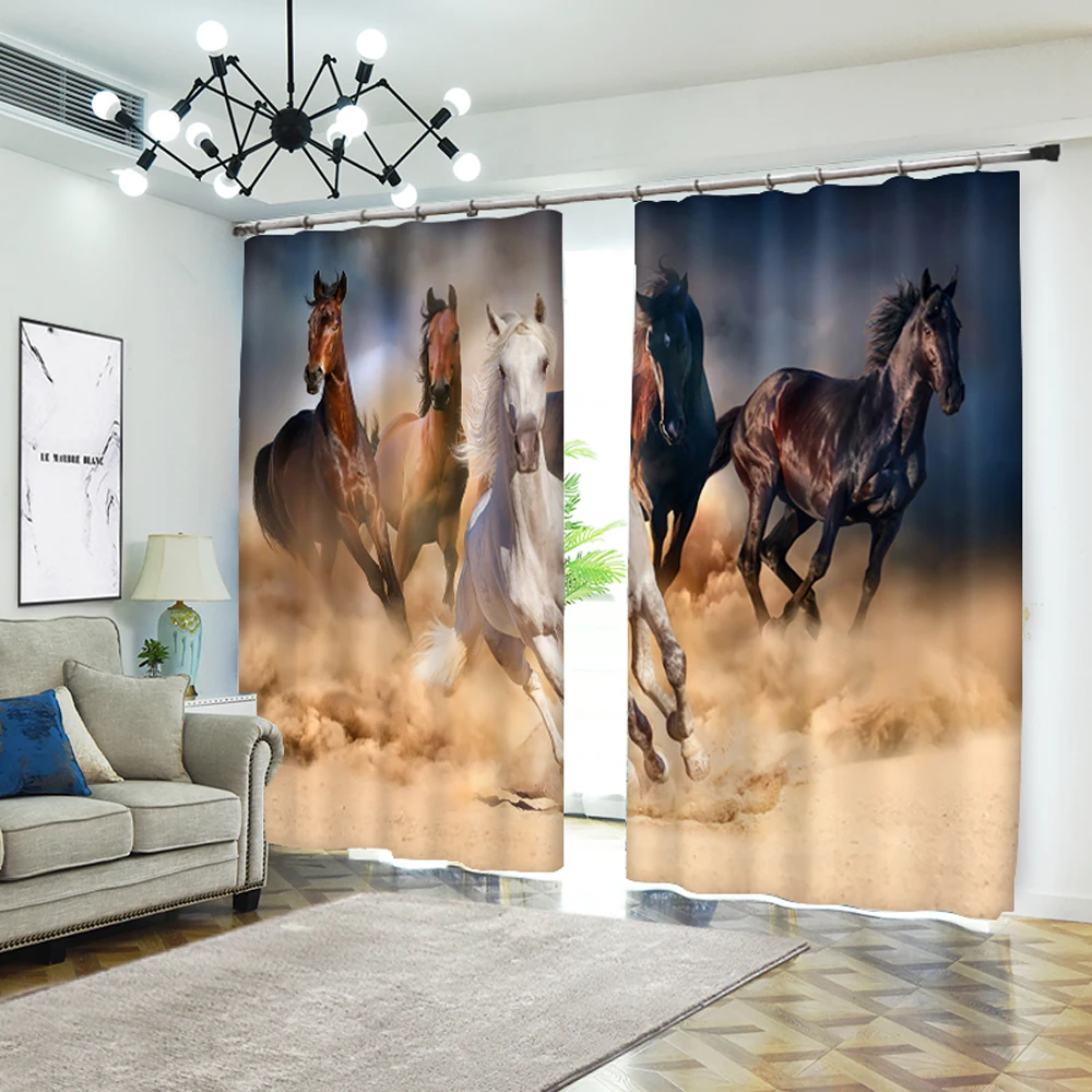 Perforated Hook 3D Blackout Curtains Buff Horses Solemnity Paint Custom Full Sunscreen Windows Bedroom Living Room Decoration
Perforated Hook 3D Blackout Curtains Buff Horses Solemnity Paint Custom Full Sunscreen Windows Bedroom Living Room Decoration