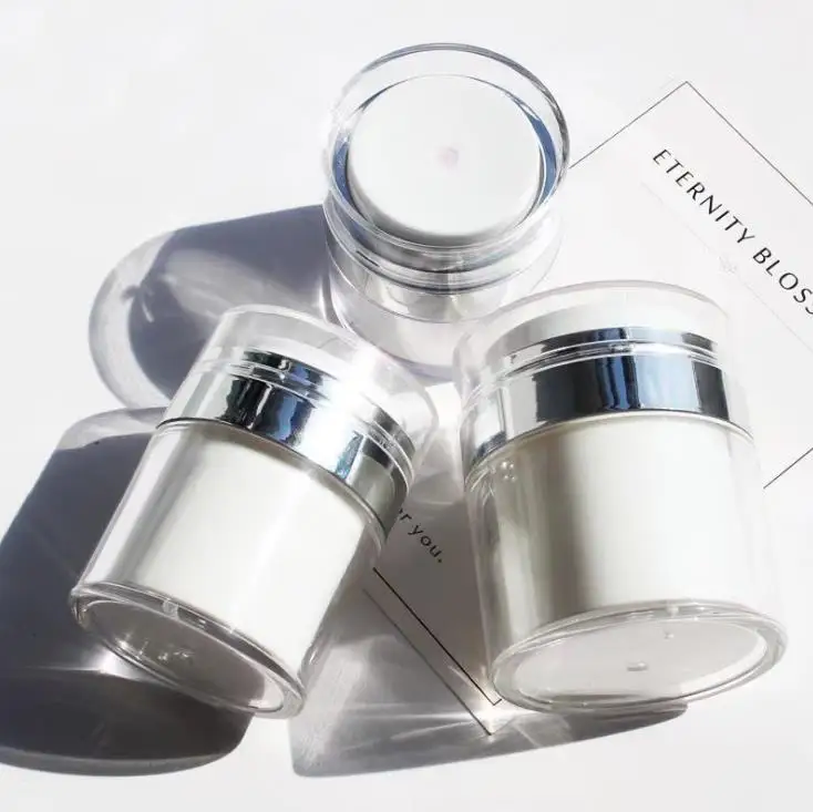 1pc 15/30/50g Airless Pump Jar Empty Acrylic Cream Bottle Refillable Cosmetic Easy To Use Container Portable Travel Makeup Tools 
1pc 15/30/50g Airless Pump Jar Empty Acrylic Cream Bottle Refillable Cosmetic Easy To Use Container Portable Travel Makeup Tools