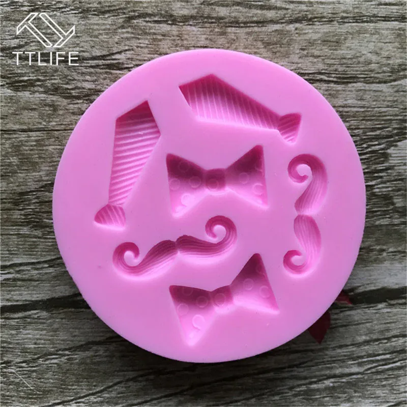 

TTLIFE 6 Holes Tiny Bow Tie Mustache Silicone Mold Fondant Cake Sugarcraft Decorating DIY Tools Gum Paste Chocolate Craft Mould