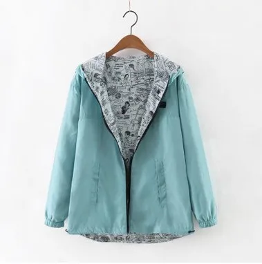 Spring Bomber Jacket Women Zipper Hooded Long Coats Two Side Can Wear Cartoon Print Outwear Casual Loose Pockets Tops
Spring Bomber Jacket Women Zipper Hooded Long Coats Two Side Can Wear Cartoon Print Outwear Casual Loose Pockets Tops