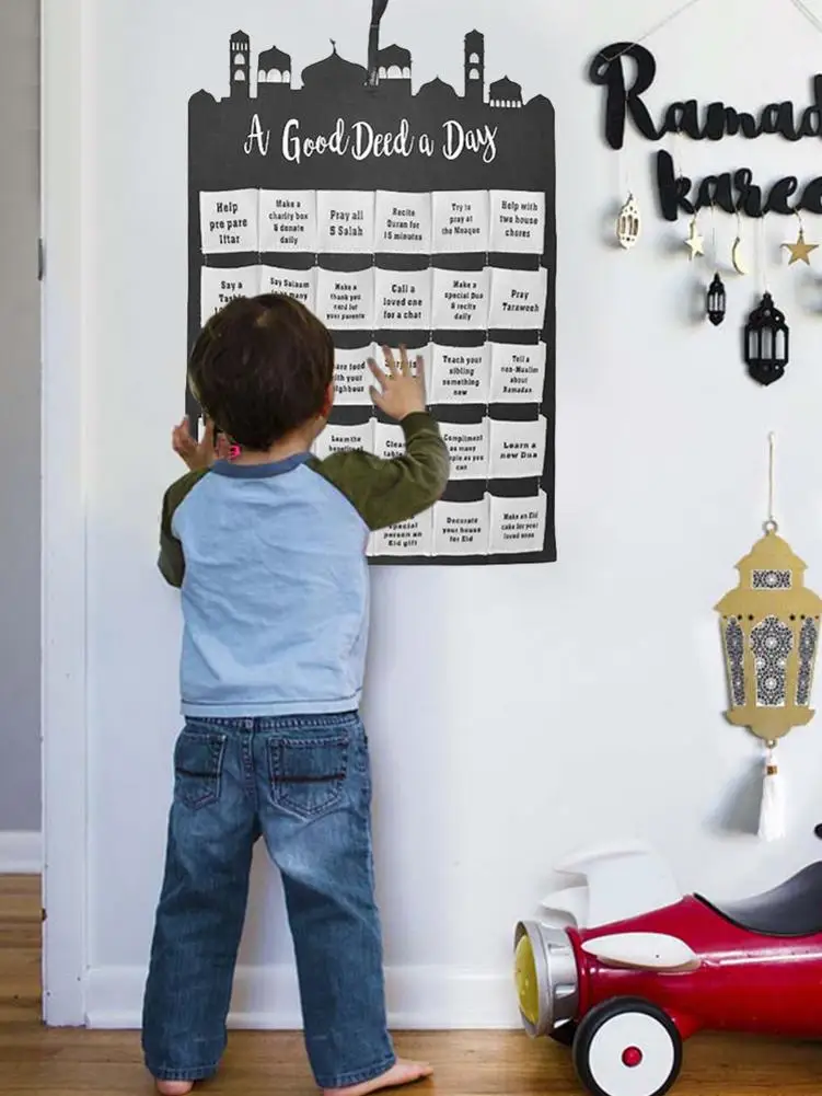 Ramadan Felt Countdown Calendar Eid Mubarak Castle With English Word Wall Hanging Candies Toys Storage Bag Diy Islam Muslim gift
Ramadan Felt Countdown Calendar Eid Mubarak Castle With English Word Wall Hanging Candies Toys Storage Bag Diy Islam Muslim gift