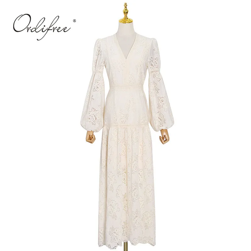 Ordifree 2021 Summer Long Women Lace Dress Long Sleeve Hollow Out Crochet Tunic Elegant Vacation Party Maxi Dress Plue Size XXXL 
Ordifree 2021 Summer Long Women Lace Dress Long Sleeve Hollow Out Crochet Tunic Elegant Vacation Party Maxi Dress Plue Size XXXL