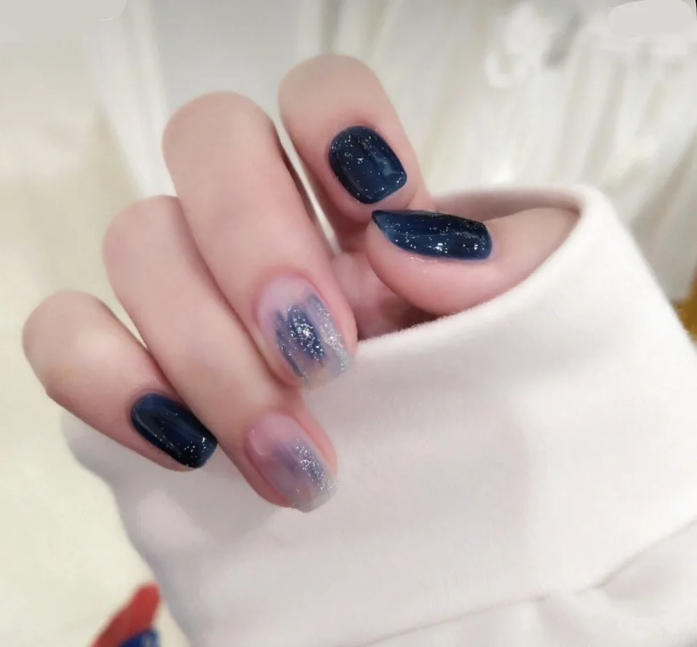 24pcs Sapphire False Nails Full Cover Artificial Starry Sky Design Fake Nails Press On Square Nail Art Tips for with Glue sticke
24pcs Sapphire False Nails Full Cover Artificial Starry Sky Design Fake Nails Press On Square Nail Art Tips for with Glue sticke