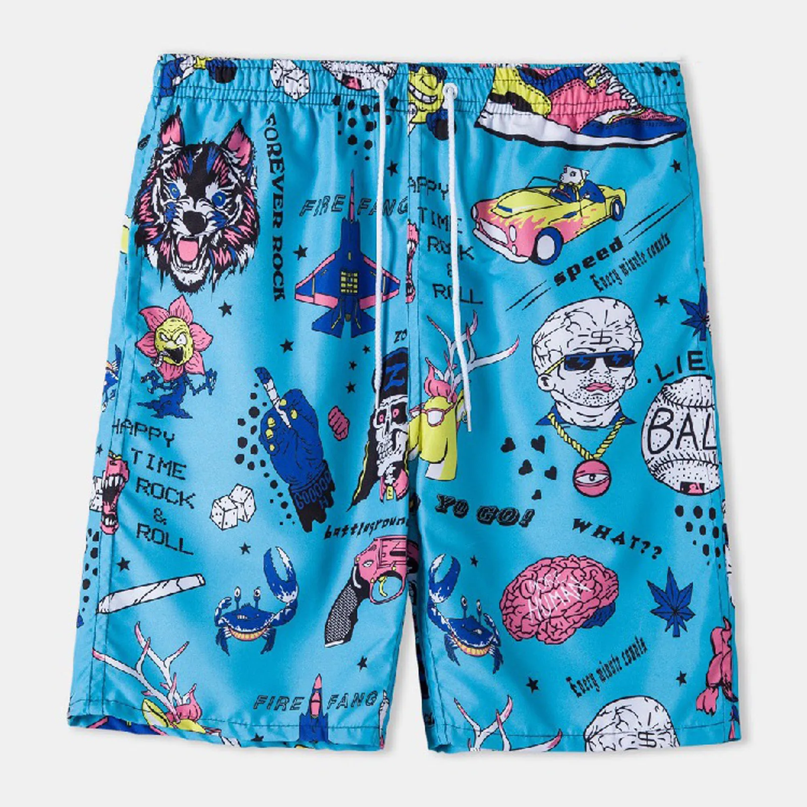 Men's Summer Leisure Plus Size Shorts Anime Printed Loose Basic Beach Shorts Drawstring Vintage Streetwear Board Shorts 2021 
Men's Summer Leisure Plus Size Shorts Anime Printed Loose Basic Beach Shorts Drawstring Vintage Streetwear Board Shorts 2021