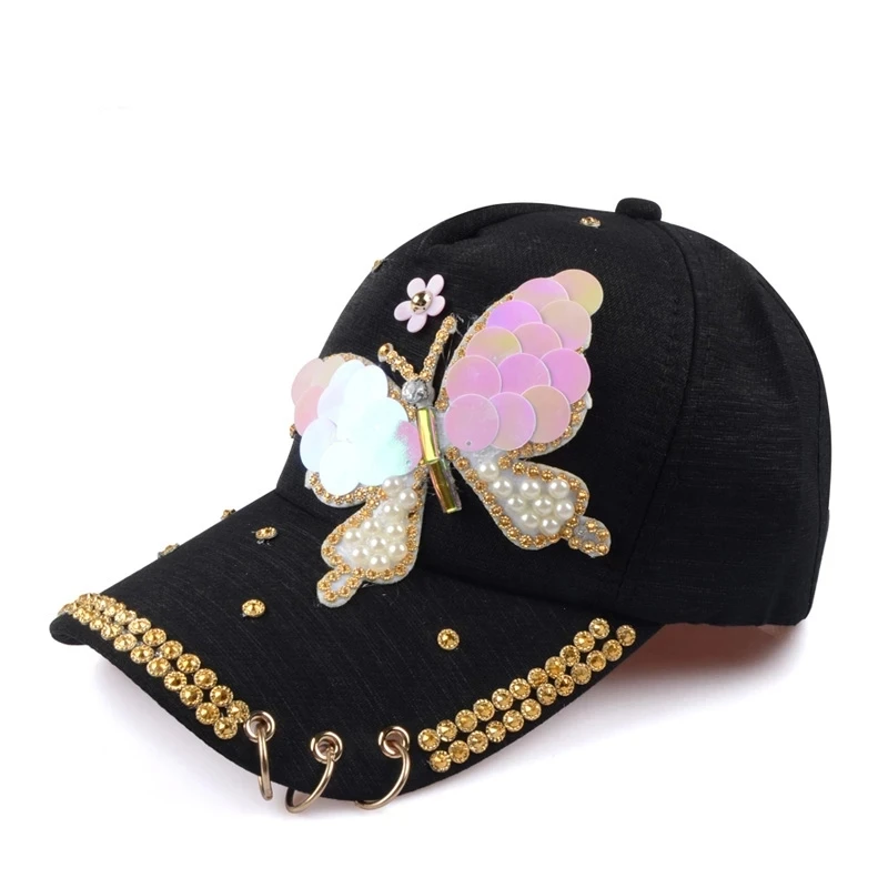 Women's Sequin Butterfly Ponytail Baseball Cap Fashion Diamond Three Ring Silk Summer Autumn Snapback Cap Kpop Sun Trucker Hat
Women's Sequin Butterfly Ponytail Baseball Cap Fashion Diamond Three Ring Silk Summer Autumn Snapback Cap Kpop Sun Trucker Hat