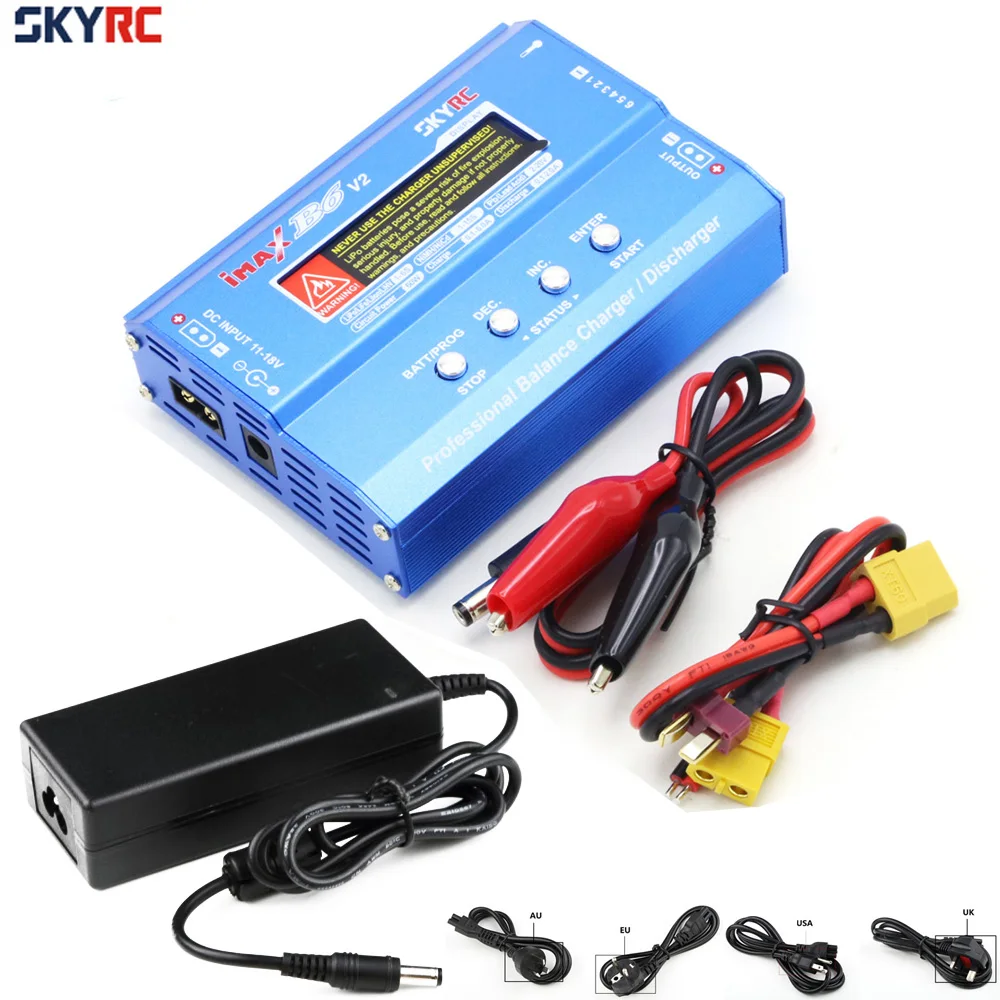 SKYRC IMax B6 V2 Digital LCD Lipo NiMh 3S battery Balance Charger With AC POWER 12v 5A Adapter for Rc Car Drone Helicopter
SKYRC IMax B6 V2 Digital LCD Lipo NiMh 3S battery Balance Charger With AC POWER 12v 5A Adapter for Rc Car Drone Helicopter