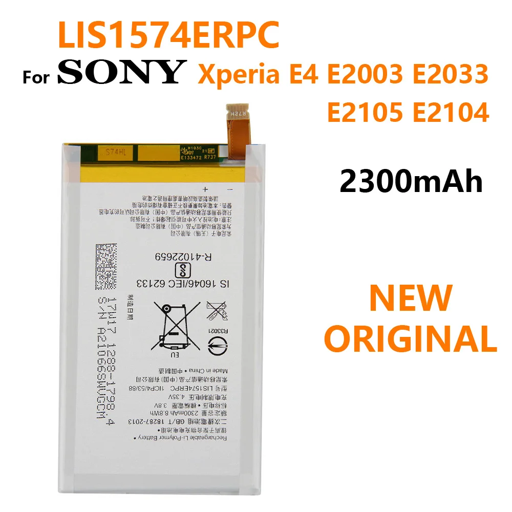 100% Genuine Replacement Battery For SONY Xperia E4 E2003 E2033 E2105 E2104 E2115 LIS1574ERPC Phone batteria Batteries 2300mAh
100% Genuine Replacement Battery For SONY Xperia E4 E2003 E2033 E2105 E2104 E2115 LIS1574ERPC Phone batteria Batteries 2300mAh