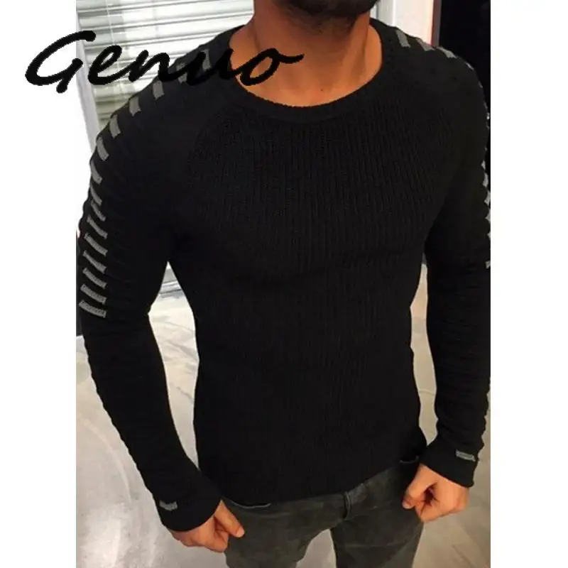 2019 New Autumn Winter Men's Fashion Sweater Stripe Splicing Thick Pullover Sweaters Male Brand Clothing Beige Green Black Navy
2019 New Autumn Winter Men's Fashion Sweater Stripe Splicing Thick Pullover Sweaters Male Brand Clothing Beige Green Black Navy