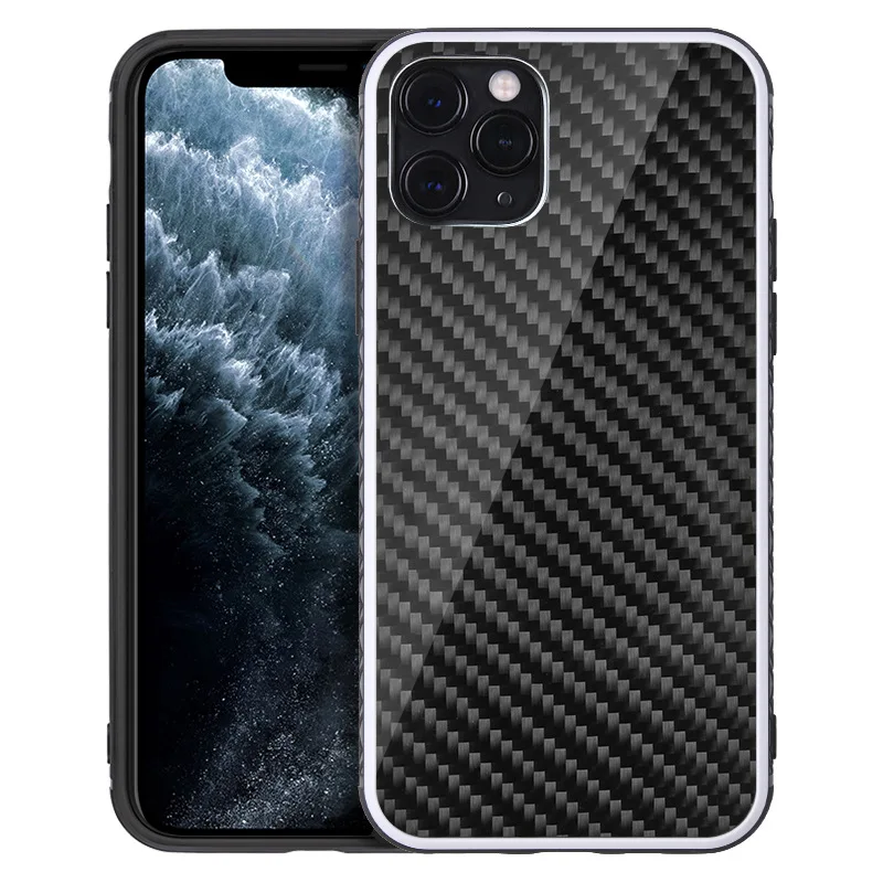 Чехол для телефона из углеродного волокна iphone 11 Pro max кевларовый защитный чехол