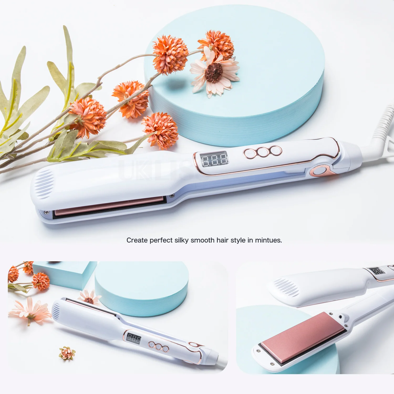 Fluffy New Hair Straightener Flat Ions Professional Cerami Hair Straightening Culing iron Tool with LCD Display Anti-scald
Fluffy New Hair Straightener Flat Ions Professional Cerami Hair Straightening Culing iron Tool with LCD Display Anti-scald