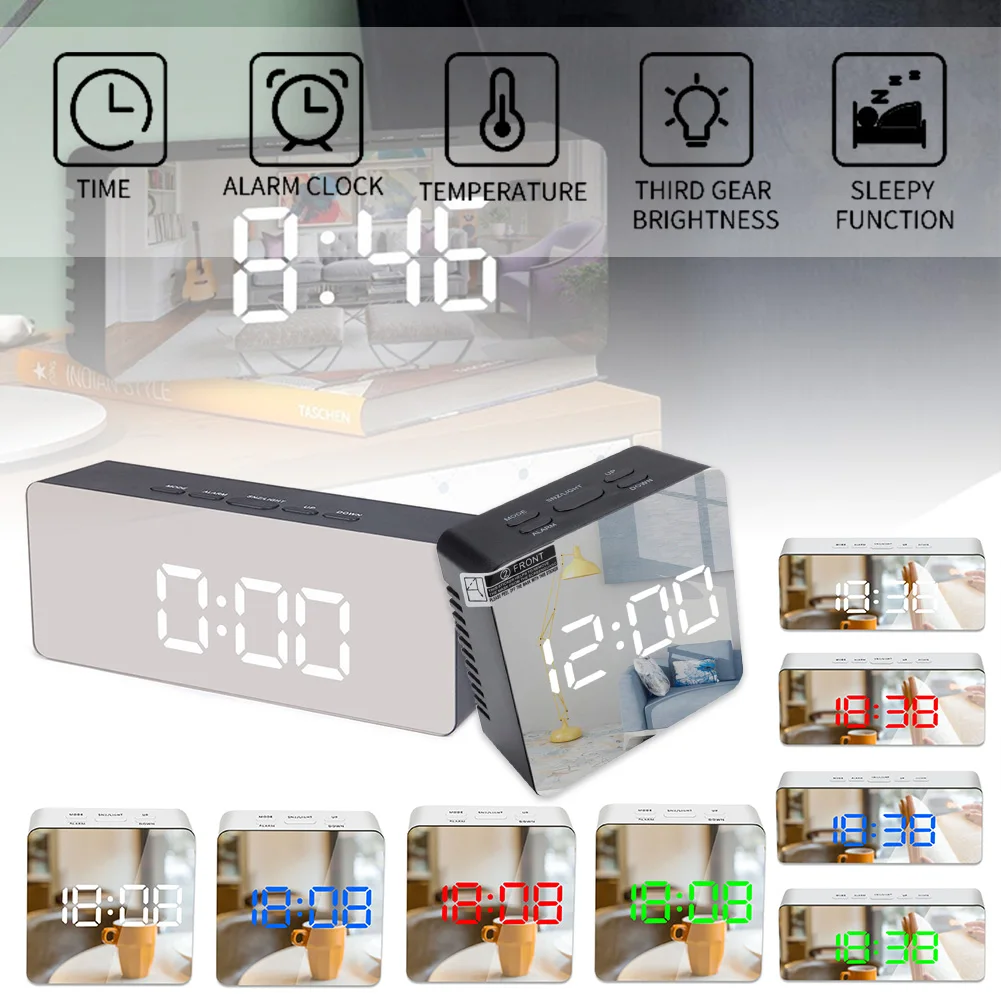 Music LED Digital Alarm Clock Temperature Date Display Desktop Mirror Clocks Home Table Decoration Electronic Clock
Music LED Digital Alarm Clock Temperature Date Display Desktop Mirror Clocks Home Table Decoration Electronic Clock