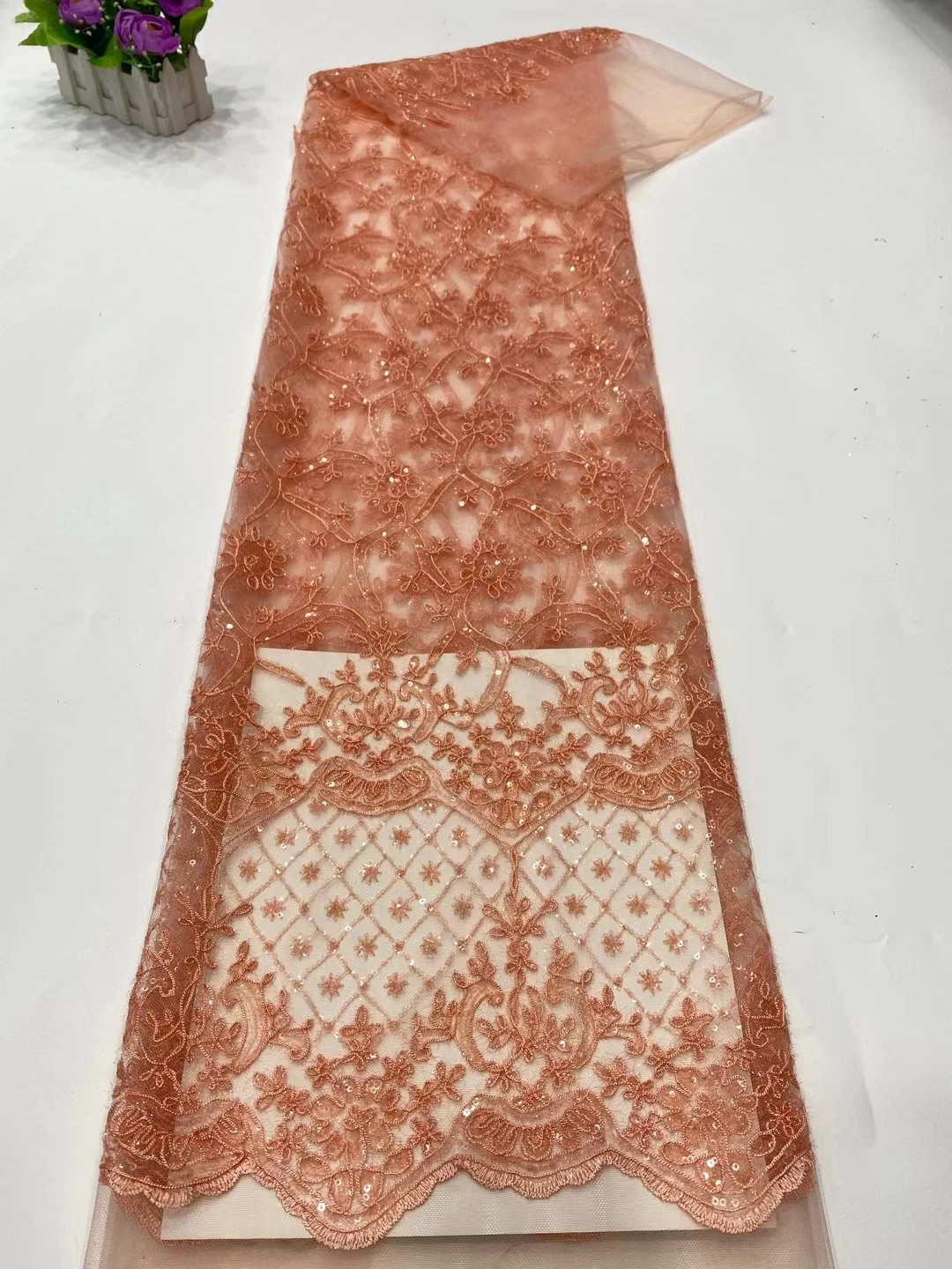 5 Yards Lace Fabric African Sequence Lace Fabric Wedding Tulle Lace Fabric for DIY Lady Evening Gown Sewing XDPN34
5 Yards Lace Fabric African Sequence Lace Fabric Wedding Tulle Lace Fabric for DIY Lady Evening Gown Sewing XDPN34