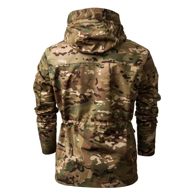 Outdoor Men's Hooded Camouflage Jacket Decor Zipper Water-proof Wear-resisting Quality Autumn Winter Male Coat
Outdoor Men's Hooded Camouflage Jacket Decor Zipper Water-proof Wear-resisting Quality Autumn Winter Male Coat