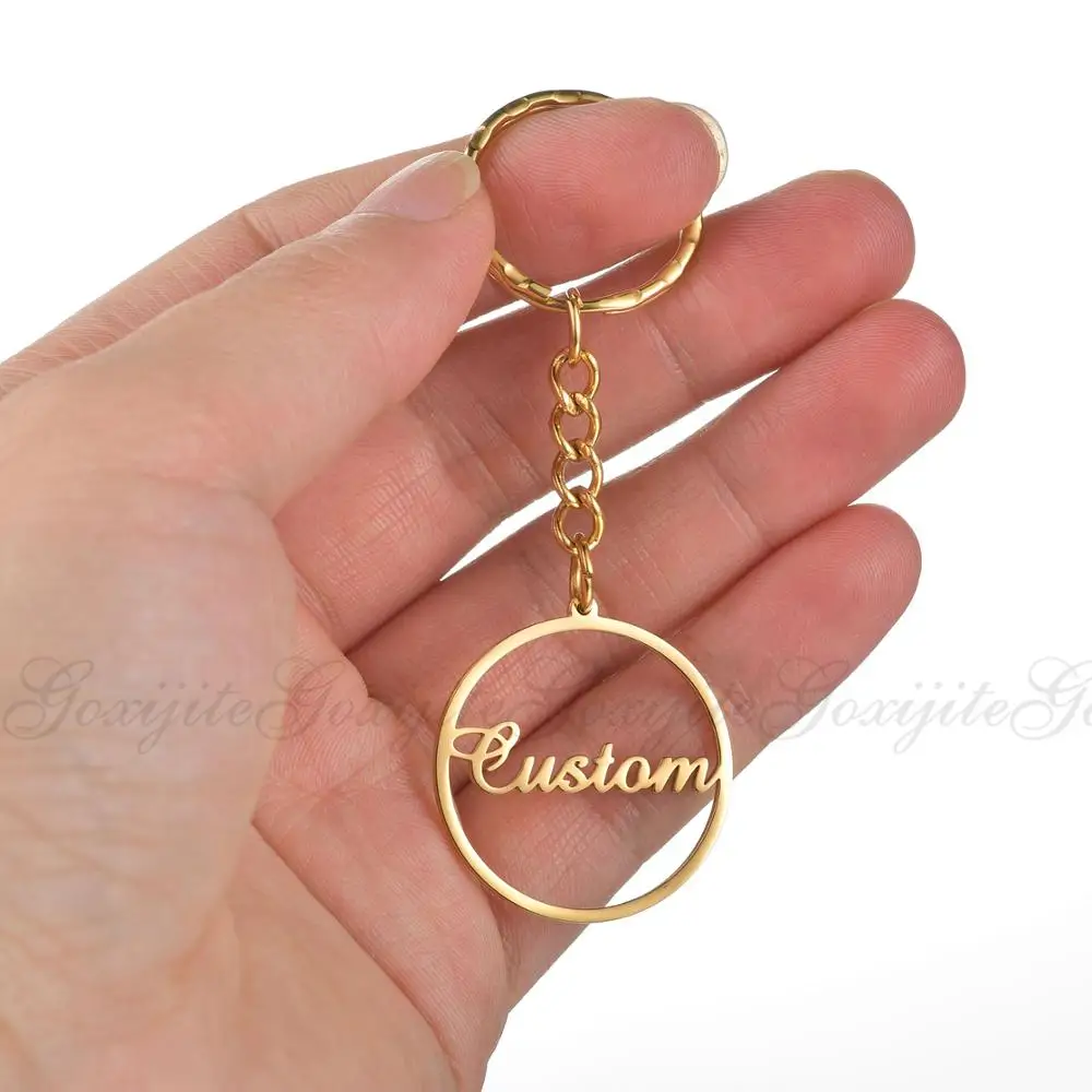 Goxijite Custom Name Round Pendant Keychains Personalized Gold Circle Key Chain With Name Women Men Jewelry Gift
Goxijite Custom Name Round Pendant Keychains Personalized Gold Circle Key Chain With Name Women Men Jewelry Gift