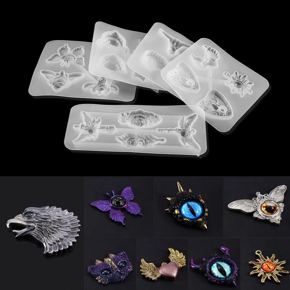 5 Style Devil's Eye Crafts Silicone Mold Eagle Lion Bat Owl Decoration Neckalce Epoxy Resin Molds For DIY Pendant Jewelry Making
5 Style Devil's Eye Crafts Silicone Mold Eagle Lion Bat Owl Decoration Neckalce Epoxy Resin Molds For DIY Pendant Jewelry Making