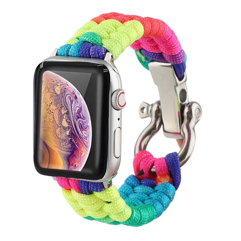 Ремешок спортивный для Apple Watch band 44 мм 42 мм 38 мм 40 мм, нейлоновый браслет для выживания на открытом воздухе iwatch Series 6 5 4 3 SE
Ремешок спортивный для Apple Watch band 44 мм 42 мм 38 мм 40 мм, нейлоновый браслет для выживания на открытом воздухе iwatch Series 6 5 4 3 SE