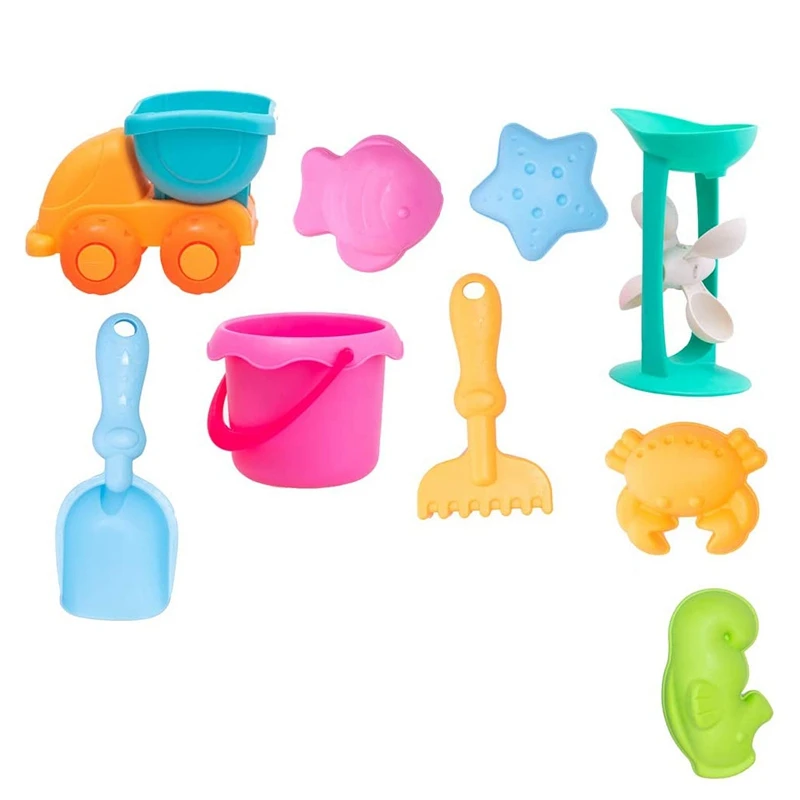9 PCS Kids Beach Toys Water Wheel Moulds Truck Bucket Beach Shovels Rakes Tool Kit for Outdoor Indoor Summer Beach Toys
9 PCS Kids Beach Toys Water Wheel Moulds Truck Bucket Beach Shovels Rakes Tool Kit for Outdoor Indoor Summer Beach Toys