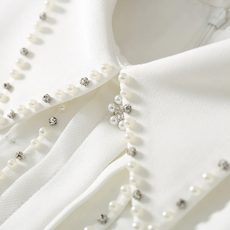 2021 New Fashion Women Runway Designers Long Sleeve Spring Beading Office Party Dress Elegant White Vestidos
2021 New Fashion Women Runway Designers Long Sleeve Spring Beading Office Party Dress Elegant White Vestidos
