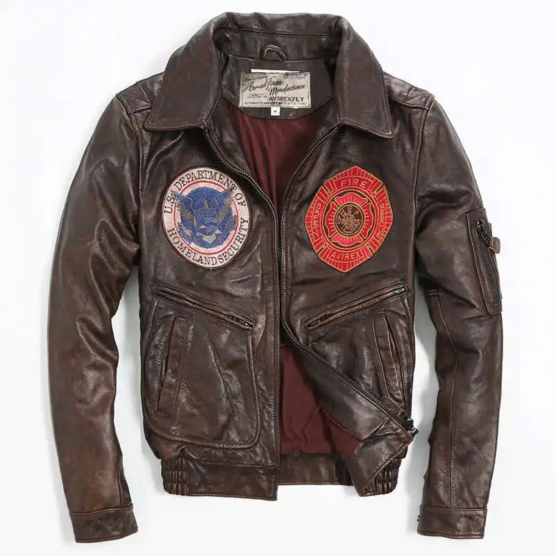 2021 vintage badge leather bomber jacket men pattern flight jacket motorcycle genuine lether jacket men brown leather coat
2021 vintage badge leather bomber jacket men pattern flight jacket motorcycle genuine lether jacket men brown leather coat