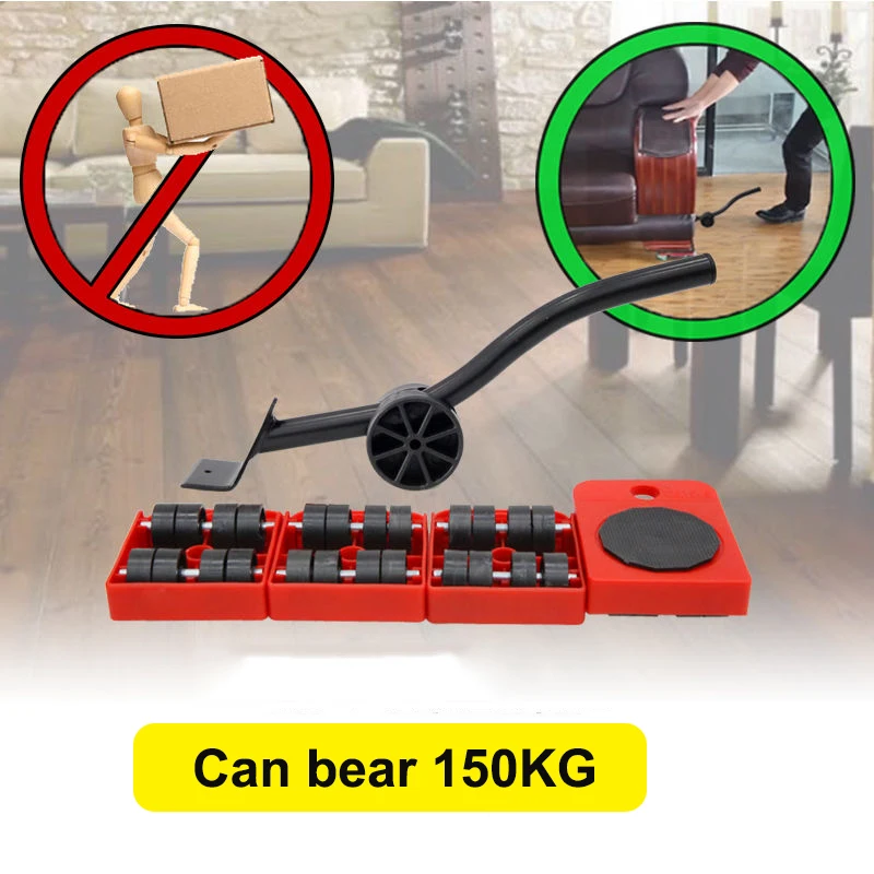 5PCS/Set Furniture Mover Tool Set Transport Lifter Heavy Stuff Moving 4 Wheeled Mover Roller with Wheel Bar Moving Device Tools 
5PCS/Set Furniture Mover Tool Set Transport Lifter Heavy Stuff Moving 4 Wheeled Mover Roller with Wheel Bar Moving Device Tools