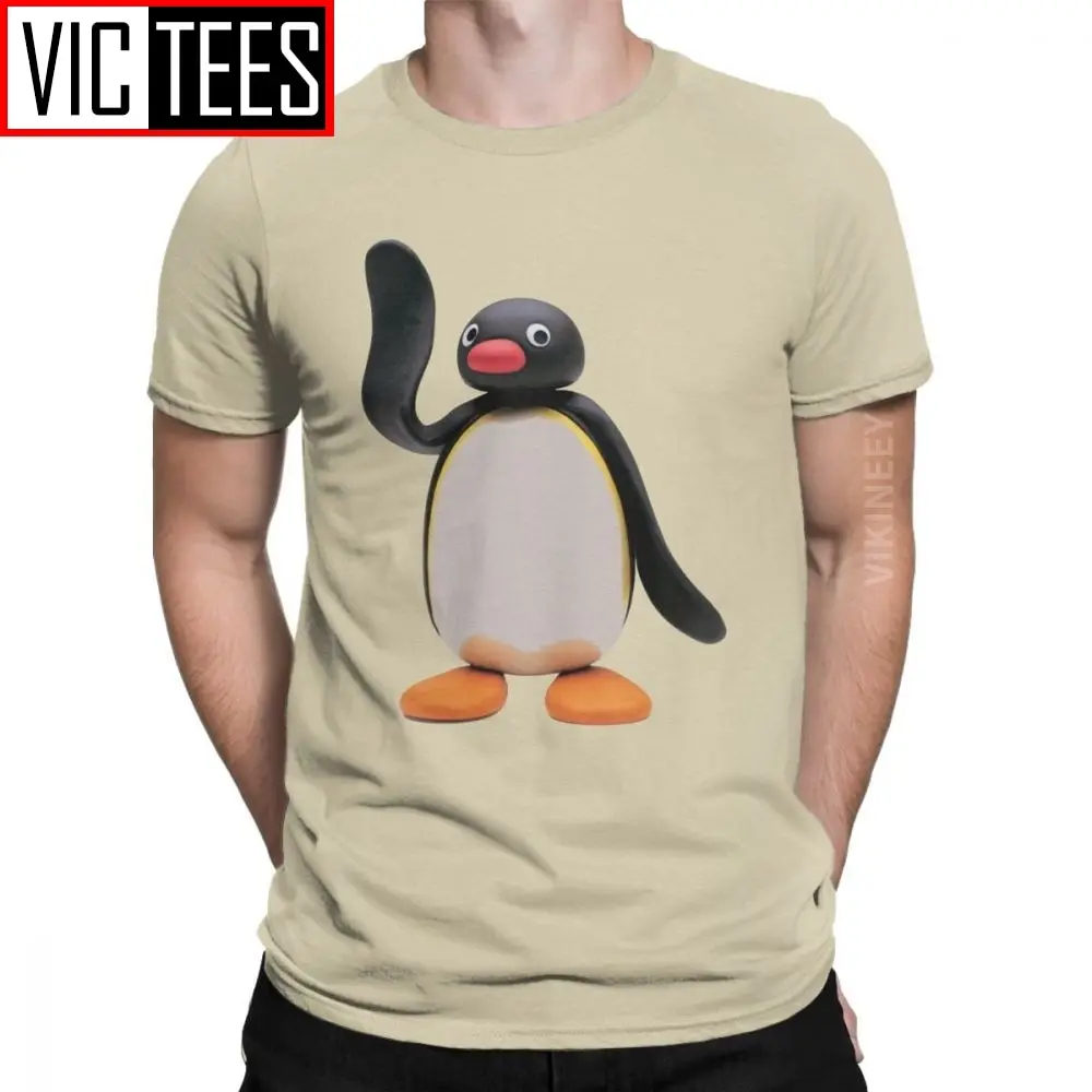 

Novelty Pingu The Penguin Tshirt Men Cotton T Shirt Series Cartoon Meme Kids 80s 90s Retro Cute Oversized