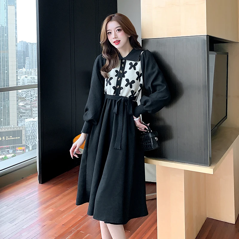 Женское трикотажное платье с поясом, повседневное однотонное платье составного кроя с цветочным принтом и длинным рукавом, в Корейском сти...
Женское трикотажное платье с поясом, повседневное однотонное платье составного кроя с цветочным принтом и длинным рукавом, в Корейском сти...