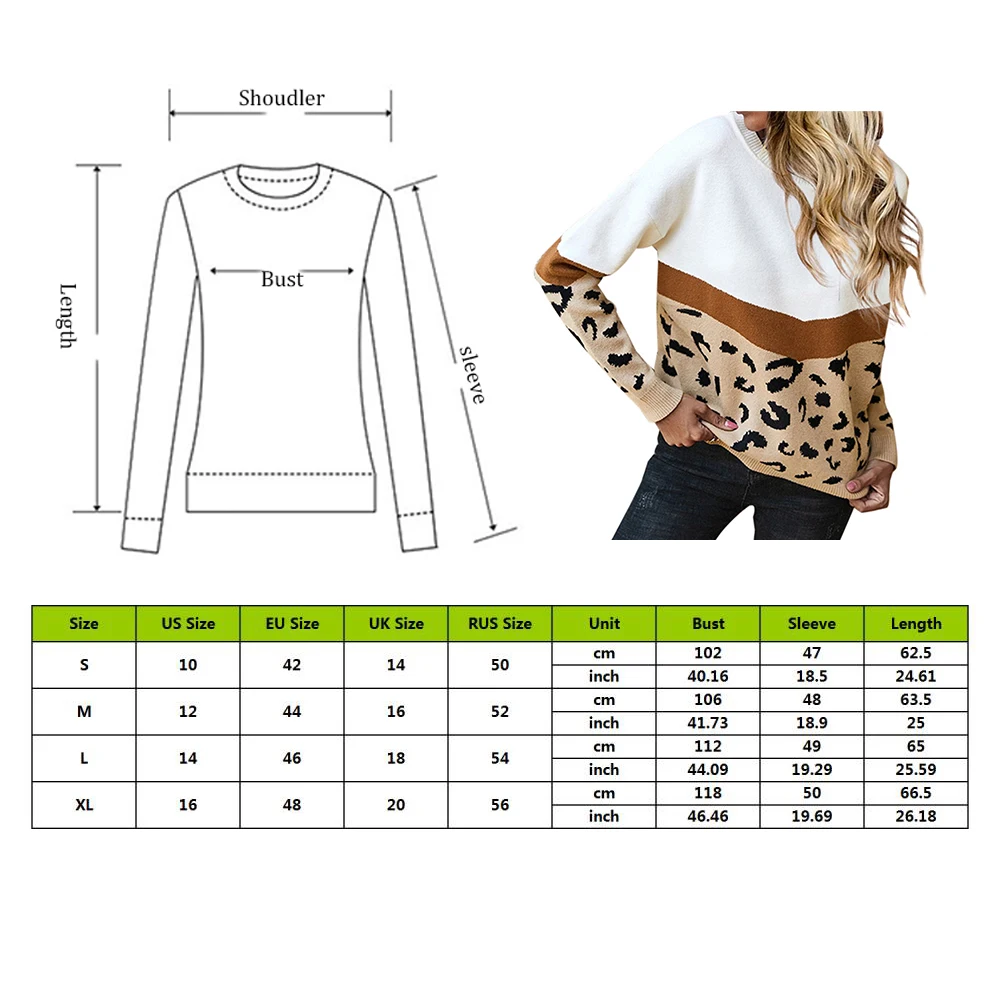 Women Autumn Winter Leopard Print Sweater Fashion Casual Long Sleeve Pullover Loose Jumpers Female New Plus Size Clothes
Women Autumn Winter Leopard Print Sweater Fashion Casual Long Sleeve Pullover Loose Jumpers Female New Plus Size Clothes