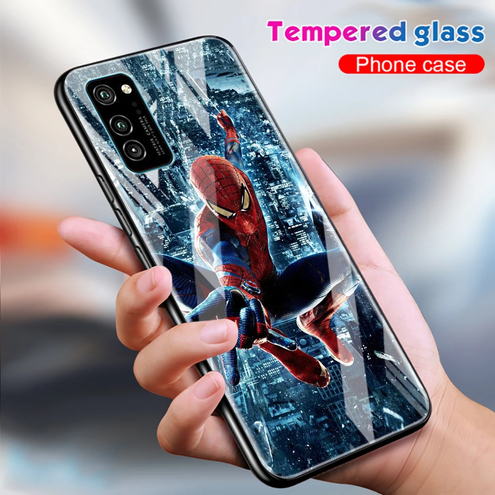 Чехол из закаленного стекла для телефона с изображением Человека-паука Honor 30 20 10 9X