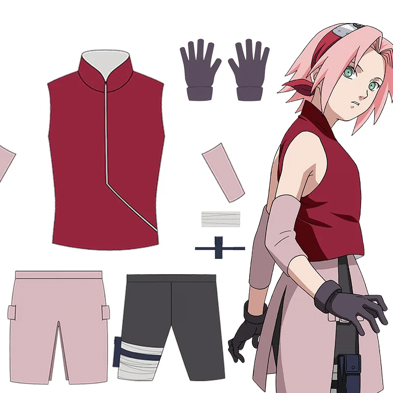 Anime Shippuuden Haruno Sakura Cosplay Costume Sakura 2nd Generation Costumes Full Set ( Top+ Shorts+ Skirt+ Oversleeve ) Or Wig
Anime Shippuuden Haruno Sakura Cosplay Costume Sakura 2nd Generation Costumes Full Set ( Top+ Shorts+ Skirt+ Oversleeve ) Or Wig