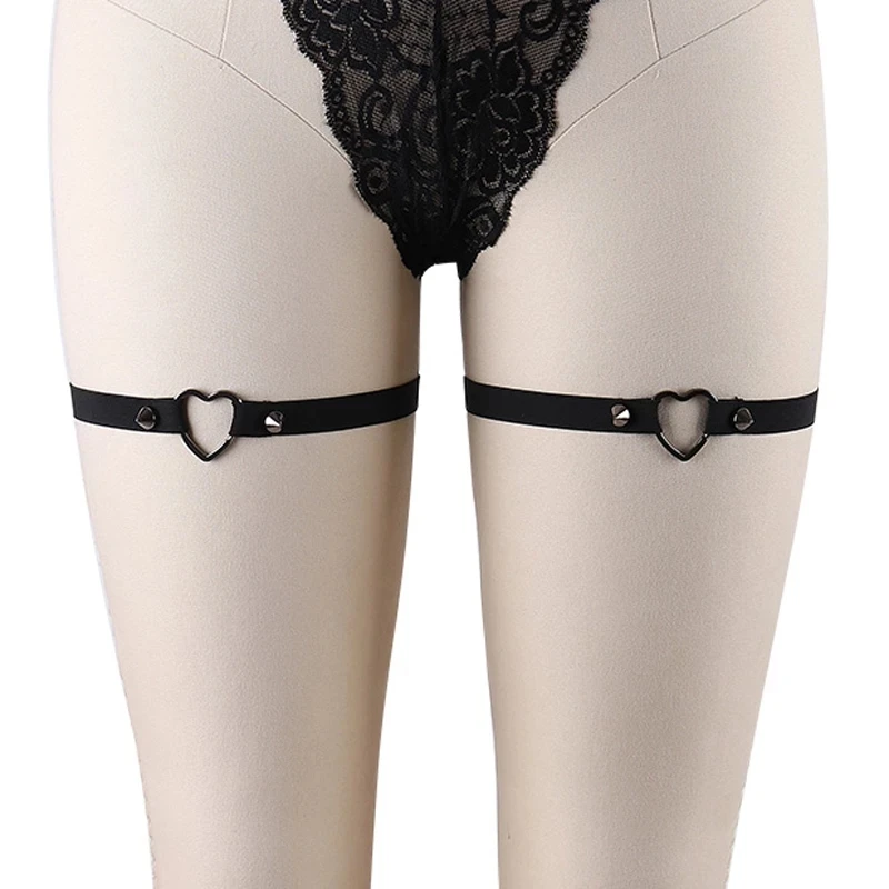 Womens Gothic Sexy PU Heart Ring Leg Garters Belt Sock Sexy Black Fetish Strap Bondage Harness Thigh Stocking Suspender Belt
Womens Gothic Sexy PU Heart Ring Leg Garters Belt Sock Sexy Black Fetish Strap Bondage Harness Thigh Stocking Suspender Belt