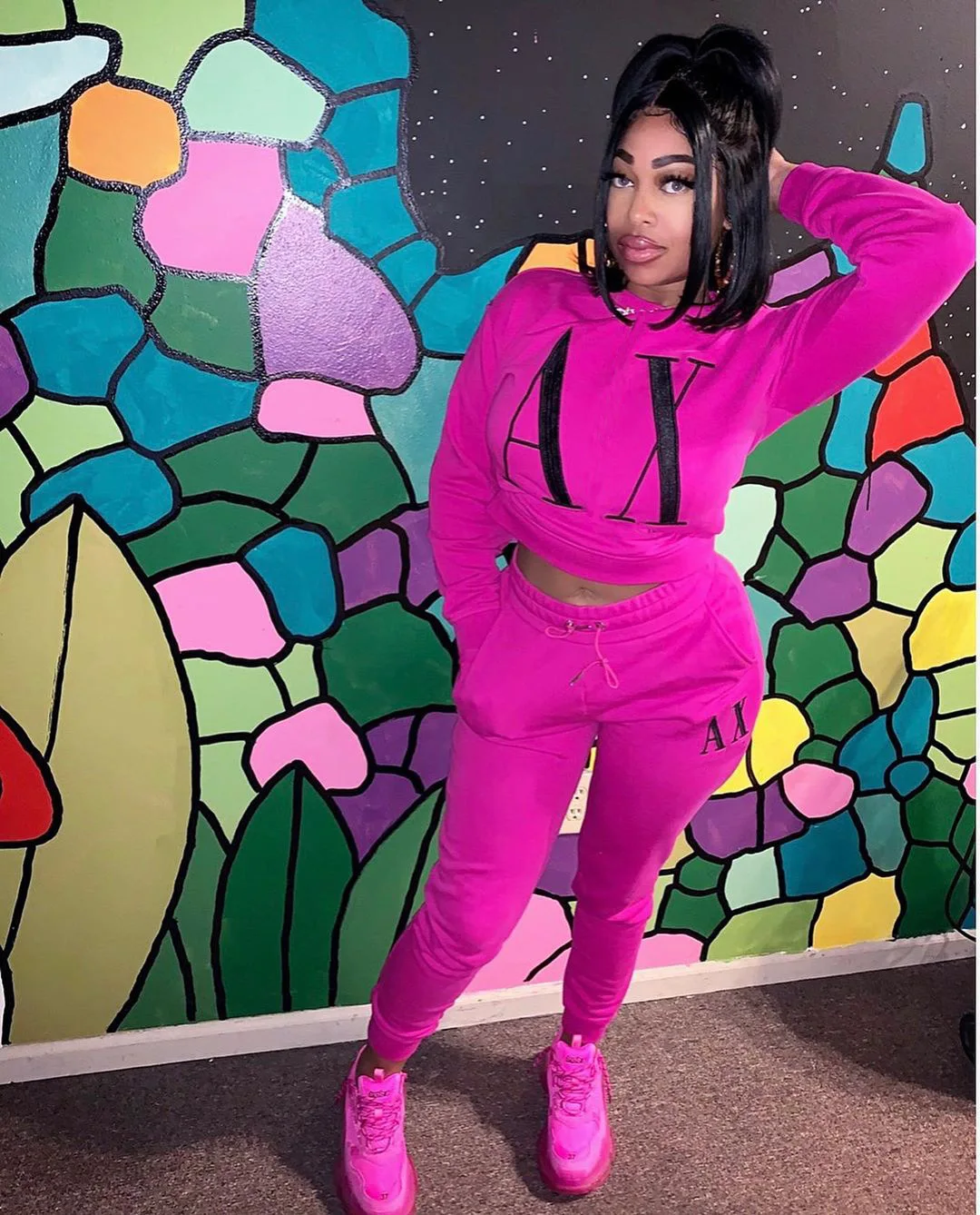 Women Tracksuit Casual Rose Red Letter Outfit Two Pieces Set O-neck Full Sleeve Full Pant Suit Sport Running Sets Matching Sets
Women Tracksuit Casual Rose Red Letter Outfit Two Pieces Set O-neck Full Sleeve Full Pant Suit Sport Running Sets Matching Sets