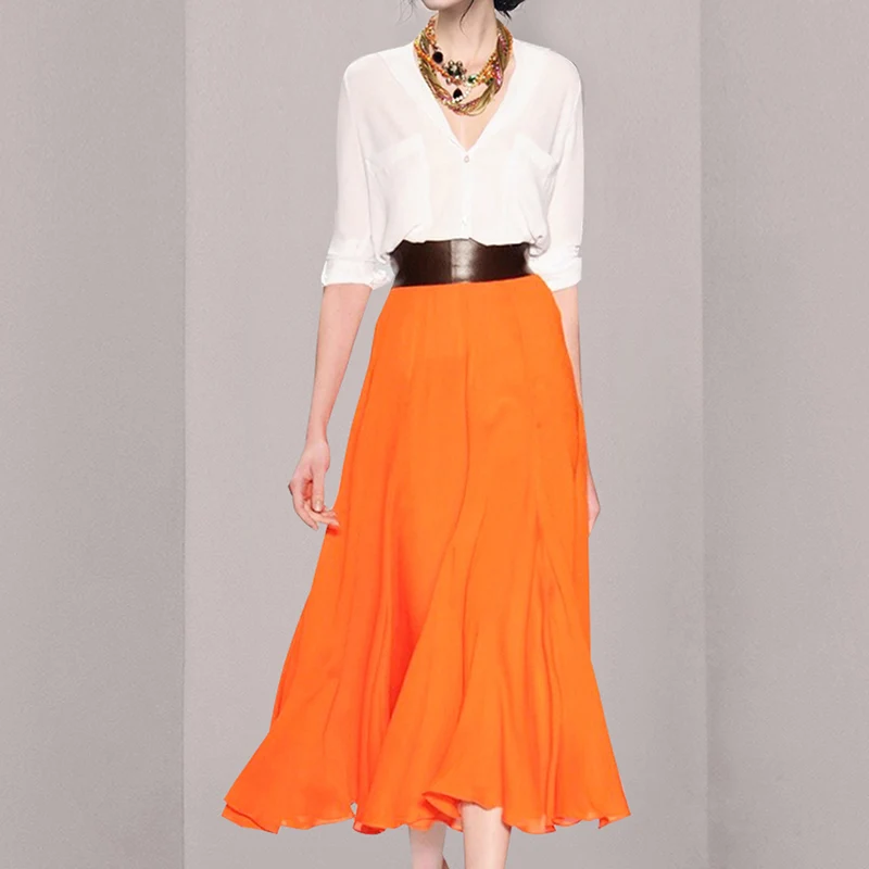 Runway Elegant New Women Sets White V Neck Single Breasted Shirt And Belt Casual A Line Skirt Office Fashion Two Piece Suit
Runway Elegant New Women Sets White V Neck Single Breasted Shirt And Belt Casual A Line Skirt Office Fashion Two Piece Suit