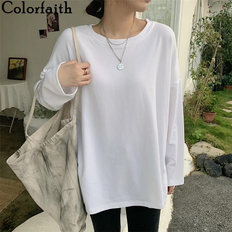 Colorfaith, новинка 2021, женская футболка на весну и лето, базовая модная футболка в минималистическом стиле, белые топы больших размеров, T2539
Colorfaith, новинка 2021, женская футболка на весну и лето, базовая модная футболка в минималистическом стиле, белые топы больших размеров, T2539
