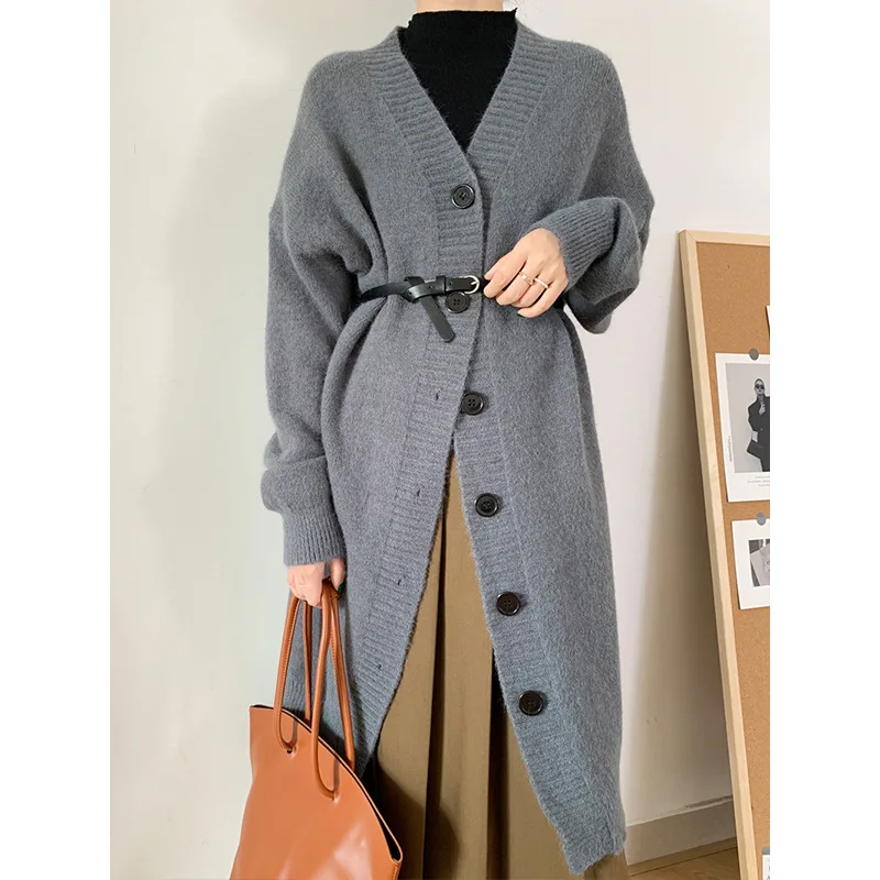 2021 Autumn Long Sleeve V-Neck Loose Sweater Women's 4-color Long Elegant Thick Cardigan Coat 0181
2021 Autumn Long Sleeve V-Neck Loose Sweater Women's 4-color Long Elegant Thick Cardigan Coat 0181