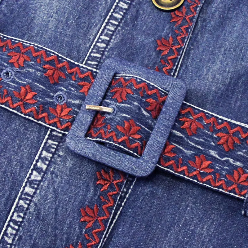 Vintage Dresses for Women Embroidery Belt Denim Dress Spring Autumn Clothes Turn Down Collar Jeans A-Line Long Dress Vestidos
Vintage Dresses for Women Embroidery Belt Denim Dress Spring Autumn Clothes Turn Down Collar Jeans A-Line Long Dress Vestidos