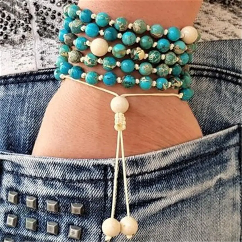 6MM Imperial Jasper Gemstone Mala Necklace 108 Beads Tassel Healing Unisex Yoga Bless Pray Meditation cuff Energy Lucky
6MM Imperial Jasper Gemstone Mala Necklace 108 Beads Tassel Healing Unisex Yoga Bless Pray Meditation cuff Energy Lucky