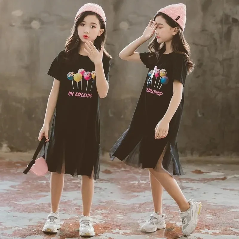 Lollipop Letter Printing Black Dress For Girls Dresses 2021 Summer Fashion Girls Dress Children Trend Stitching Dresses
Lollipop Letter Printing Black Dress For Girls Dresses 2021 Summer Fashion Girls Dress Children Trend Stitching Dresses