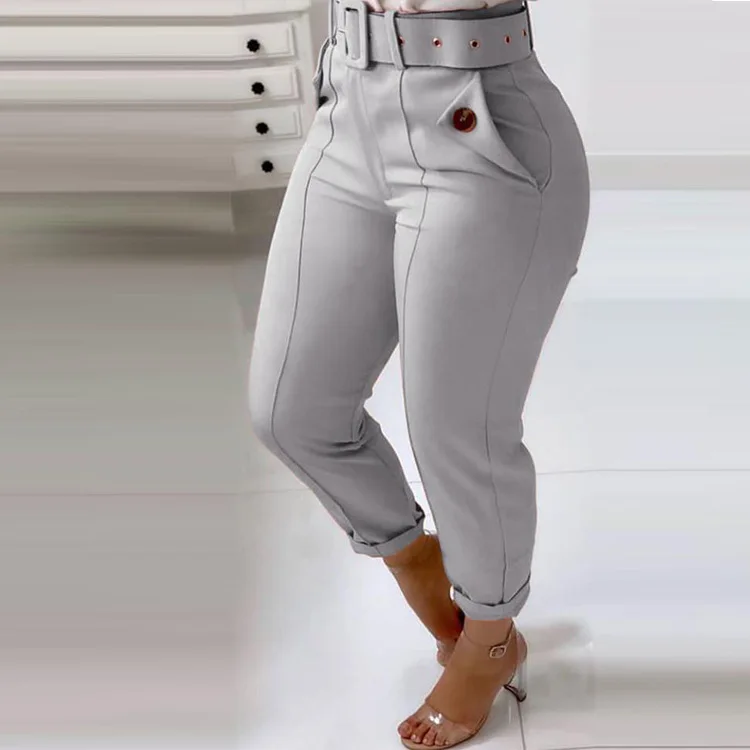 Trousers For Women High Waist Female Pants with Waist Belt Elegant Office Ladies Fashion Work Modest Large Size New Clothing
Trousers For Women High Waist Female Pants with Waist Belt Elegant Office Ladies Fashion Work Modest Large Size New Clothing