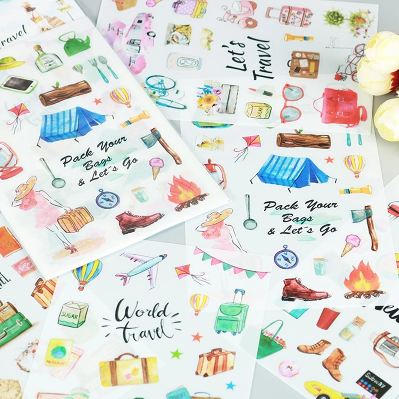 6 pcs/pack Kawaii World Travel Stickers Diary Sticker Scrapbook Decoration PVC Stationery Journal Stickers Planner 2022 
6 pcs/pack Kawaii World Travel Stickers Diary Sticker Scrapbook Decoration PVC Stationery Journal Stickers Planner 2022