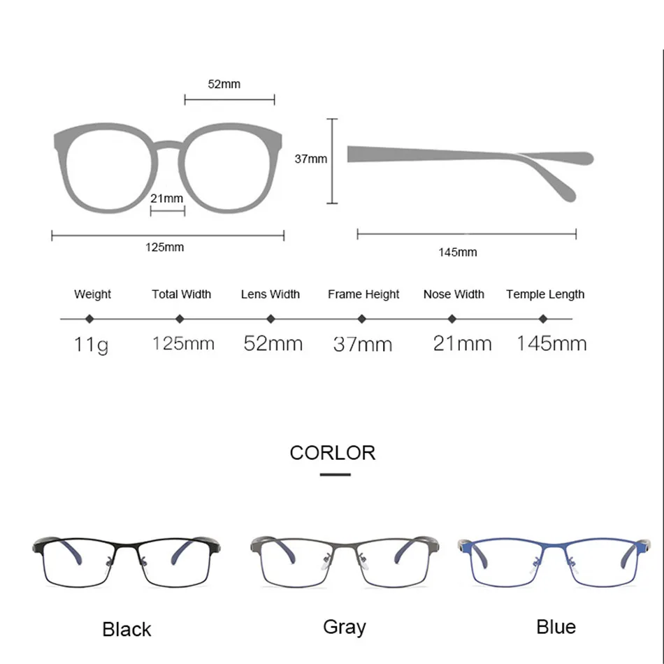 Ahora Metal Men Business Reading Glasses Anti Blue Light Clear Resin Lens Presbyopia Computer Eyeglasses With +1.0 +1.5 to +4.0
Ahora Metal Men Business Reading Glasses Anti Blue Light Clear Resin Lens Presbyopia Computer Eyeglasses With +1.0 +1.5 to +4.0