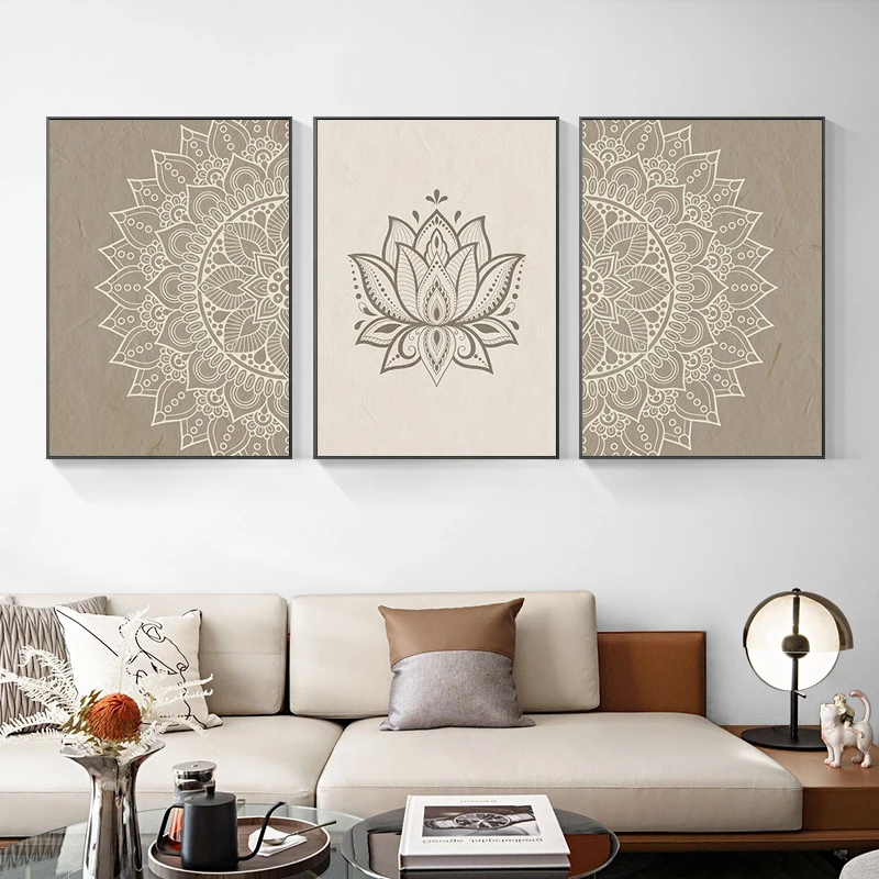 Beige Bohemian Mandala Wall Art Print Lotus Canvas Painting Abstract Flower Picture Boho Chic Posters Minimalist Yoga Home Decor
Beige Bohemian Mandala Wall Art Print Lotus Canvas Painting Abstract Flower Picture Boho Chic Posters Minimalist Yoga Home Decor