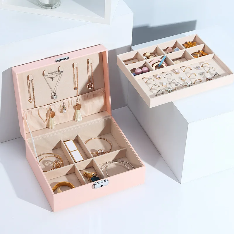 2 layers 2309 Large Velvet Jewelry Storage Case Organizer PU Leather Necklace Ring Earring Jewellery Box Packaging Casket
2 layers 2309 Large Velvet Jewelry Storage Case Organizer PU Leather Necklace Ring Earring Jewellery Box Packaging Casket
