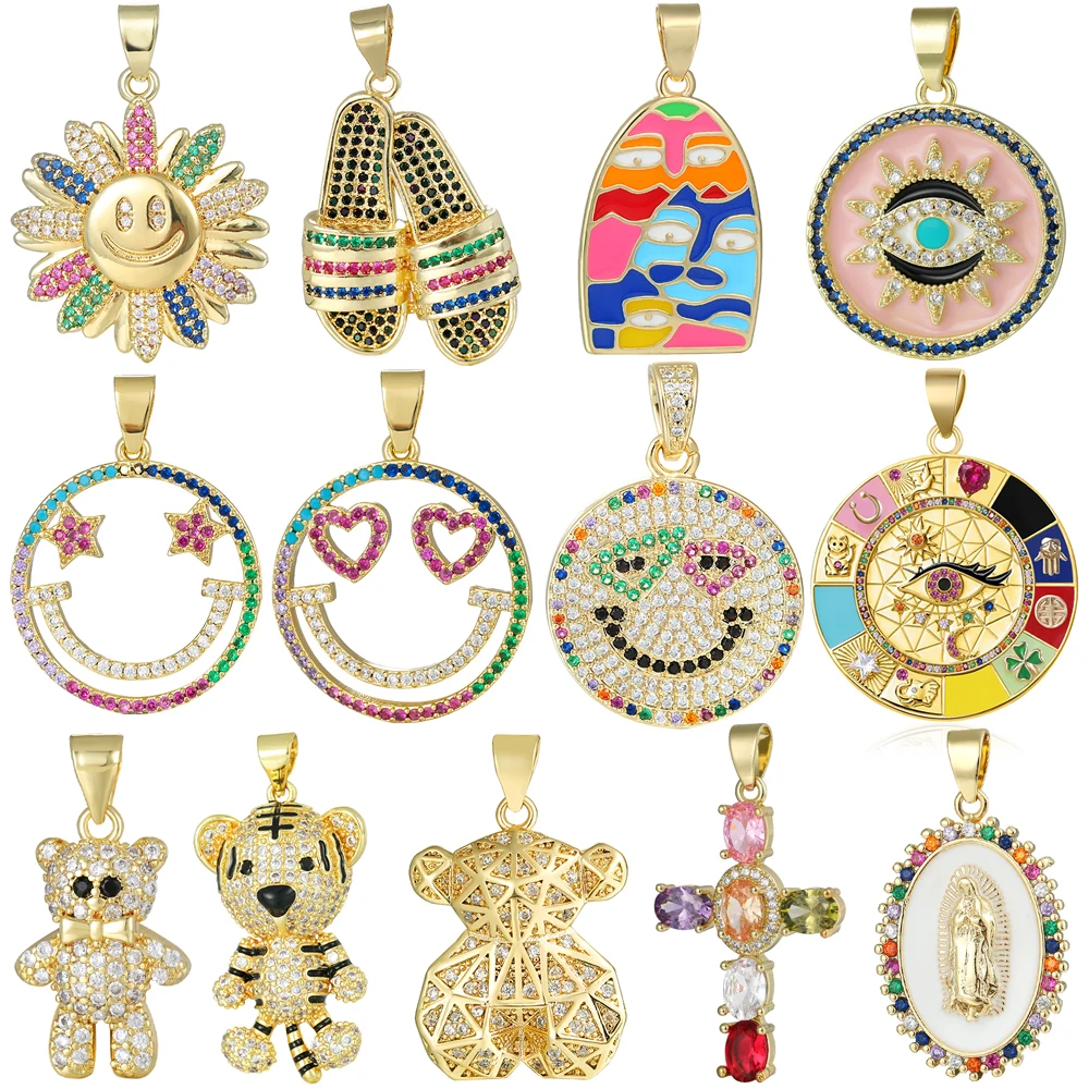 Juya Handmade 18K Real Gold Plated Smile Face Greek Evil Eye Cross Saint Mary Beart Tiger Charms For DIY Pendant Jewelry Making
Juya Handmade 18K Real Gold Plated Smile Face Greek Evil Eye Cross Saint Mary Beart Tiger Charms For DIY Pendant Jewelry Making