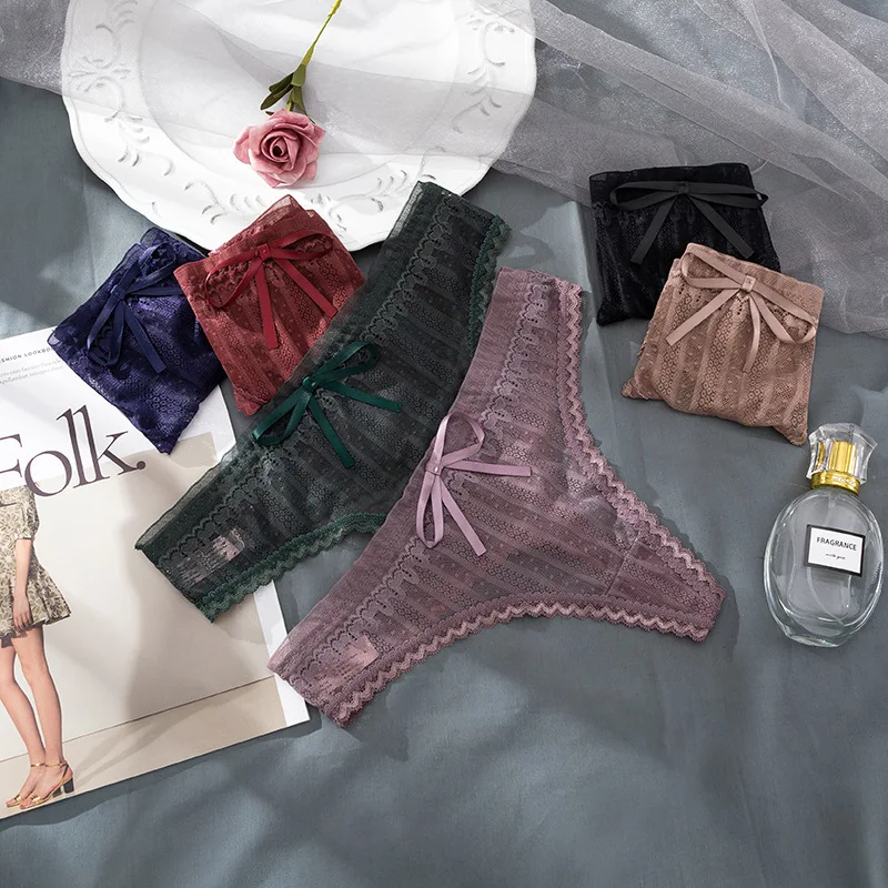 New Lace Soft Thong Underwear Women Sexy Panties G-String Girls Seamless Underpants Briefs With Bow
New Lace Soft Thong Underwear Women Sexy Panties G-String Girls Seamless Underpants Briefs With Bow