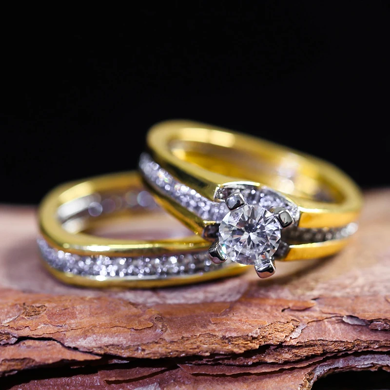 2pcs Luxury Gold Color Women's Wedding Ring Set Shining White Zircon Rings For Engagement Anniversary Gift Jewelry
2pcs Luxury Gold Color Women's Wedding Ring Set Shining White Zircon Rings For Engagement Anniversary Gift Jewelry