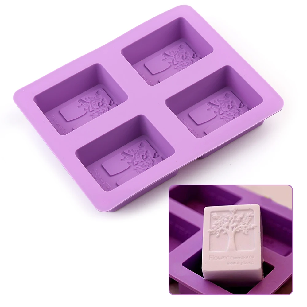 Rectangle Silicone Mold Tree Shaped 4 Hole Square Soap Mold Arts And Crafts Chocolate Cake Molding Hand Making Tools
Rectangle Silicone Mold Tree Shaped 4 Hole Square Soap Mold Arts And Crafts Chocolate Cake Molding Hand Making Tools