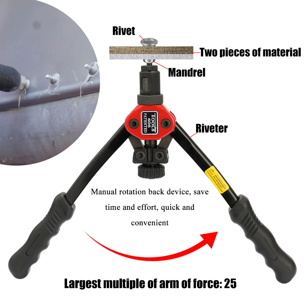 12in Labor-saving Hand Riveter BT-606 Double Insert Manual Rivet Machine Riveting Tools with Nuts | Инструменты